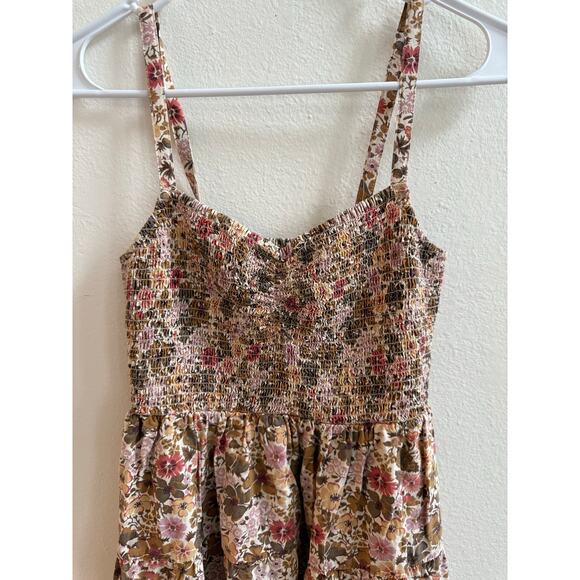 Madewell Tucker Tie Strap Floral Smocked Lucie Mini Dress – Size Medium - Picture 4 of 14